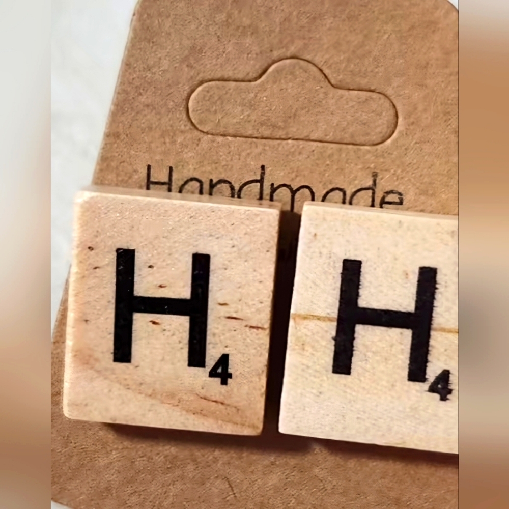 Scrabble earrings